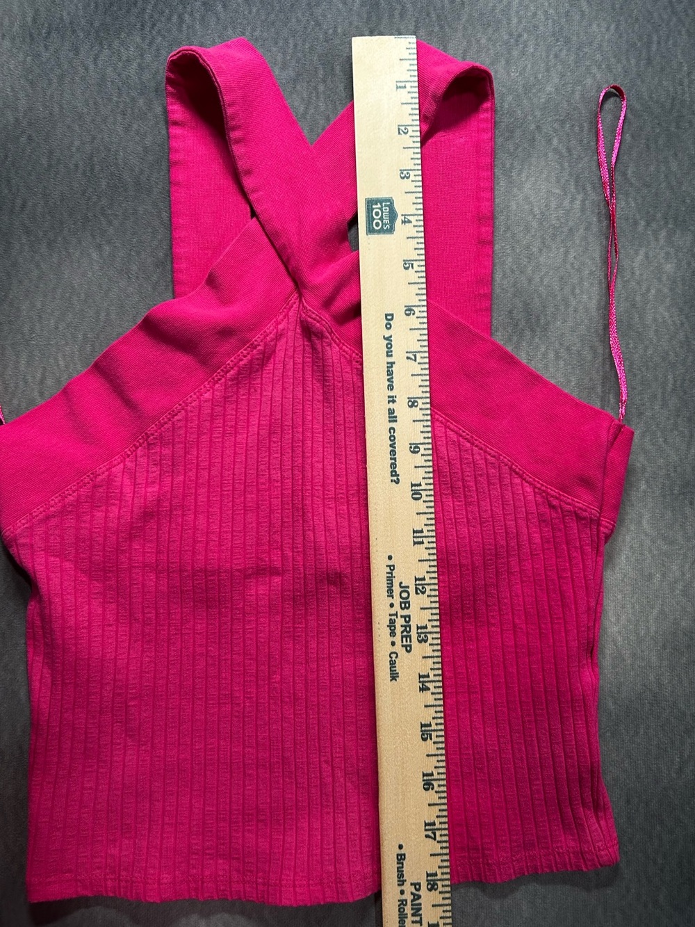 Zara Cross-Strap Ribbed Crop Top Hot Pink sz M - Picture 3 of 6
